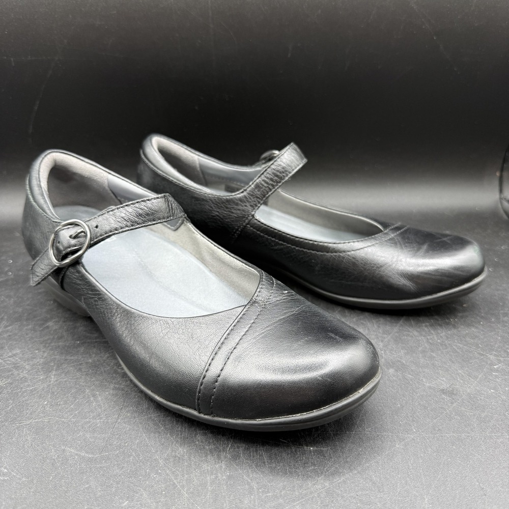 Dansko Shoes Womens Size 37 US 6.5-7 Black Mary Jane Leather Nurse Work Comfort